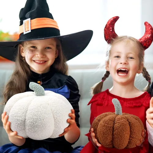 Miniatura 4 de Kajaia 4 almohadas de otoño decorativas de calabaza de Acción de Gracias, almohada de otoño de 11 pulgadas y 7 pulgadas, cojín 3D de Acción