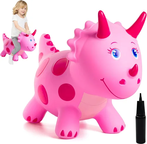 Miniatura 10 de ZOOJOY juguete de león saltarín para niños, caballo de felpa para rebotar para niños pequeños, juguete de caballo saltarín para actividades