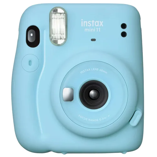 Instax Mini cámara de película instantánea, exposición automática y lente selfie incorporada, azul cielo