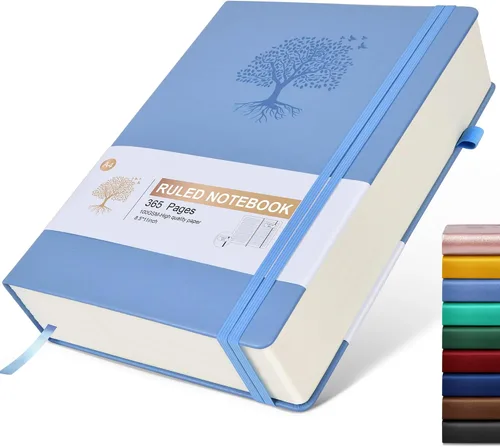 Miniatura 11 de Cuaderno Diario con Líneas - 365 Páginas A5 Cuaderno Grueso para Escribir para Hombres y Mujeres, Cuaderno con Rayas Universitarias, Diario de Cuero