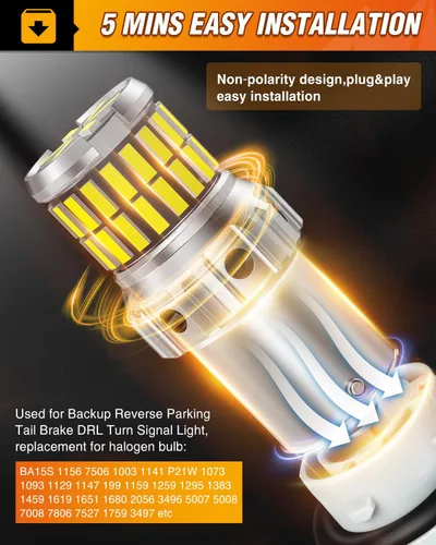 Miniatura 7 de Nilight 1156 - Bombilla LED súper brillante 4014 63SMD, lámpara de repuesto para luz de reversa, luz de marcha atrás, luz de freno trasero, luz