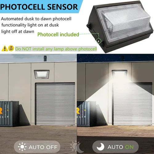 Miniatura 3 de Paquete de 4 lámparas LED de pared de 120 W del anochecer al amanecer, 15600LM 600-800W equivalente a HPS/HID, iluminación de seguridad al aire