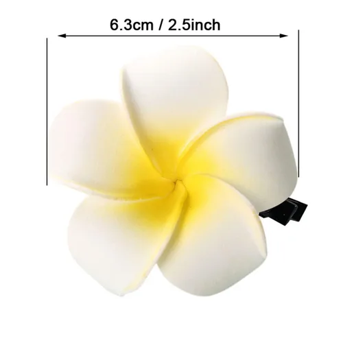 Miniatura 2 de 50 pinzas para el cabello de 2.5 pulgadas de espuma hawaiana Frangipani artificial de plumeria para el hogar, novia, boda, fiesta tropical, Mezcla