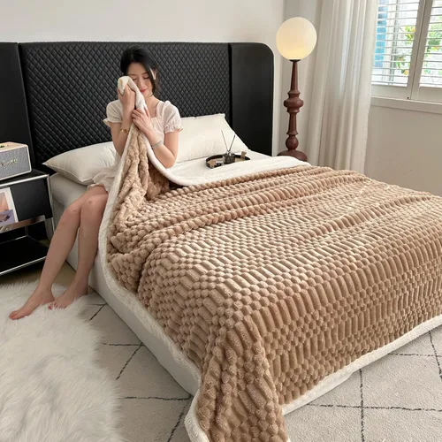 Miniatura 16 de UKELER - Manta Boho Sherpa 60" x 50" - Mantas de franela suaves y esponjosas para cama/sofá/oficina/camping A-bohemio