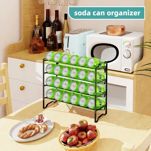 Miniatura 4 de Simple Trending Paquete de 2 organizadores de especias de 4 niveles, estantes apilables para encimera de cocina, para gabinete, encimera, despensa