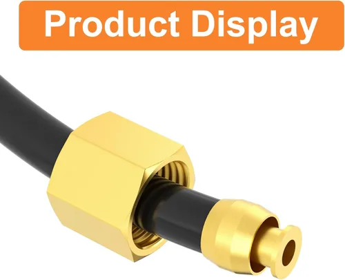 Miniatura 5 de GASHER Kit de tubo descargador de compresor de aire de 15 pulgadas, contiene casquillos de manga de 1/2 pulgada, inserto de compresión y tuerca