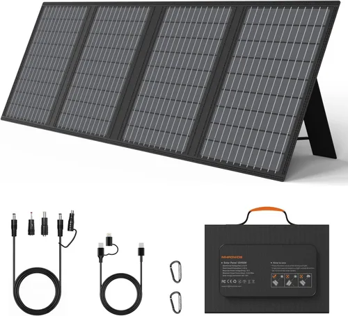 Miniatura 10 de Panel solar portátil de 220 W 40 V monocristalino plegable paneles solares cargador de energía de respaldo, IP67 impermeable duradero para estación