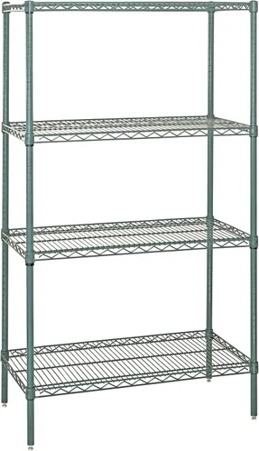 Miniatura 62 de Kit de inicio de 4 estantes de alambre negro 74 pulgadas