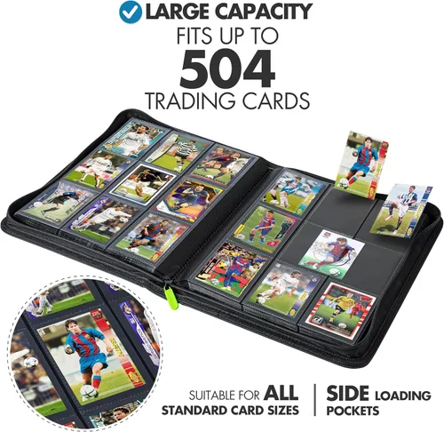 Miniatura 2 de FunGuys Carpeta para Tarjetas Comerciales de 9 Bolsillos, Carpeta de 504 Caras para Tarjetas Deportivas, Carpeta de Colección de Tarjetas