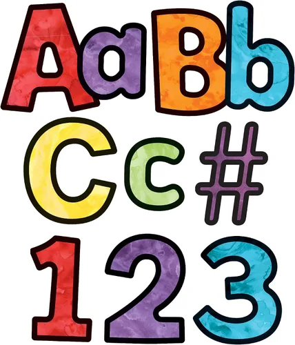 Miniatura 10 de Carson Dellosa 152 Piezas Letras Coloridas de Pizarra para Tablón de Anuncios de 4 Pulgadas para Aula, Letras del Alfabeto en Mayúsculas, Números