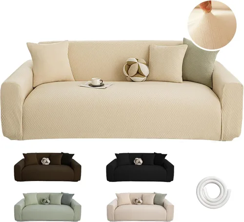 Miniatura 16 de Fundas elásticas para sofá de 2 cojines, aptas para mascotas, lavables, protectores de muebles con parte inferior elástica para gatos y perros