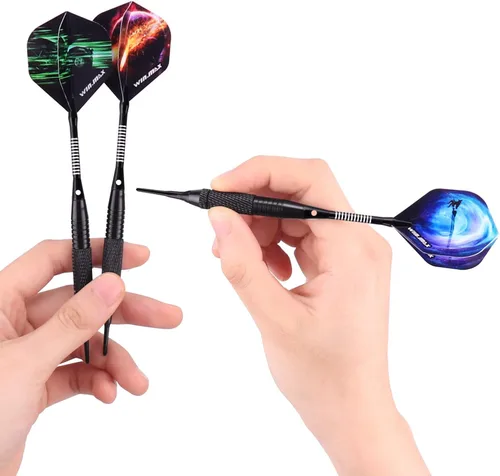 Miniatura 7 de WIN.MAX Darts Plastic Tip - Soft Tip Darts Set - 12 Pcs 18 Gram with 100 Extra Dart Tips 12 Flights Flight Protectors and Wrench for Electronic Dart