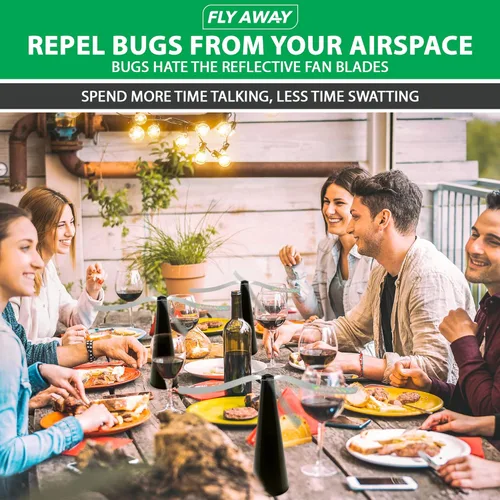 Miniatura 5 de Fly Away - Paquete de 3 ventiladores repelentes de moscas para exteriores, uso en mesa exterior o interior, restaurante, barbacoa, eventos, disuadir