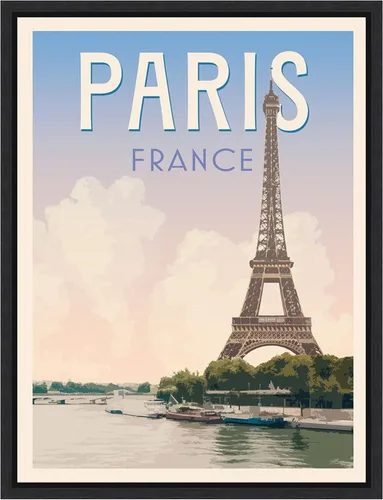 Miniatura 17 de Amanti Art Framed Canvas Wall Art 42x32 Retro Style Travel Poster III by Victoria Barnes, Framed Wall Art Canvas, Cityscapes Artwork, Modern Decor