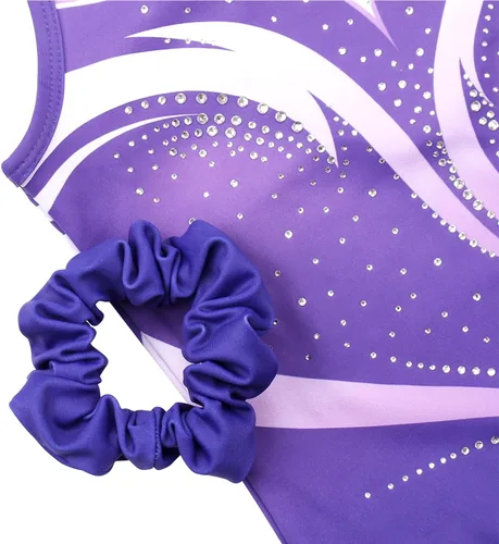 Miniatura 36 de MODAFANS Leotardos de gimnasia para niñas brillantes para bailar ballet, pantalones cortos con espalda cruzada