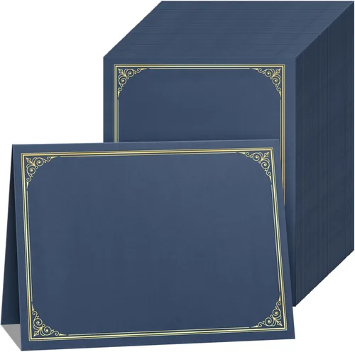 Miniatura 10 de SUNEE Titulares de certificados (negro, 30 paquetes, nuevo patrón), cubre diploma, borde de lámina dorada, para certificados de tamaño carta de 8.5