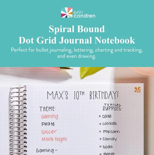Miniatura 2 de Erin Condren 7x9 Floral Collage Coiled Notebook - dot grid, platinum coil
