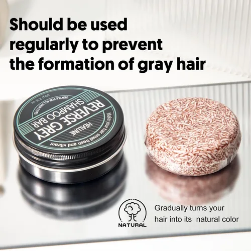 Miniatura 3 de Barra de champú para cabello gris reverso, cobertura de cabello gris, barra de champú comprimido para oscurecer el cabello, cobertura de cabello