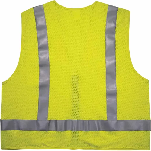 Miniatura 2 de Ergodyne GloWear 8262FRZ - Chaleco de seguridad reflectante, resistente a las llamas, parte delantera sólida, parte trasera de malla, lima