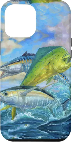 Miniatura 25 de iPhone 13 lindo Mahi Mahi verde pesca atún caso