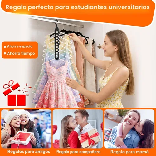 Miniatura 7 de Organizadores y almacenamiento de armario, artículos esenciales para dormitorio universitario, paquete de 6 organizadores multifuncionales, ganchos