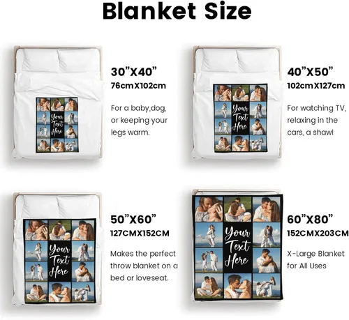 Miniatura 7 de Manta personalizada con foto, manta personalizada con imagen, regalos personalizados para pareja, mamá, papá, novia, novio, amigo, cumpleaños, 10