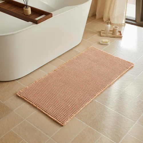 Miniatura 18 de Triohero Tapete de baño con diseño de gofre, tapete de baño pequeño y bohemio, antideslizante, lavable, ultra suave, súper absorbente, de secado