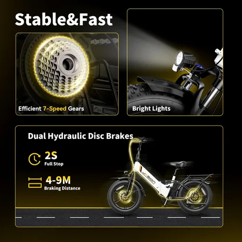 Miniatura 8 de Jasion X Hunter PRO/ST Electric Bike for Adults,1800/1400W Peak 20''Fat Tire Foldable E Bikes,Folding Ebike Up to 80/70 Miles Range 30 MPH,720/624WH