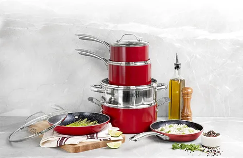 Miniatura 2 de Granitestone Juego de utensilios de cocina, grande, rojo
