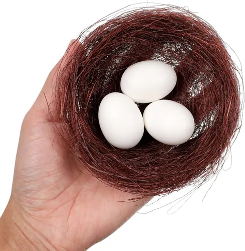 Miniatura 4 de Hemoton 10 piezas de ratán para pájaros hechos a mano, nido de pájaros secos, casa para exteriores, jardín, patio, hogar, fiesta, decoración de boda