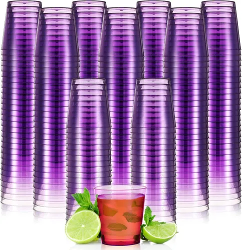 Miniatura 7 de Tioncy Paquete de 300 vasos de plástico de 1 onza, mini vasos de chupito reutilizables de 1 onza pequeños vasos de plástico para bodas, fiestas