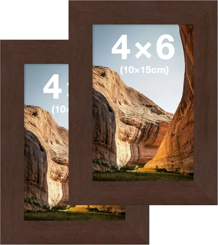 Miniatura 25 de FrameWorks Marcos de fotos clásicos de madera 4 x 6 con vidrio templado, roble natural, paquete de 6 Roble natural-6