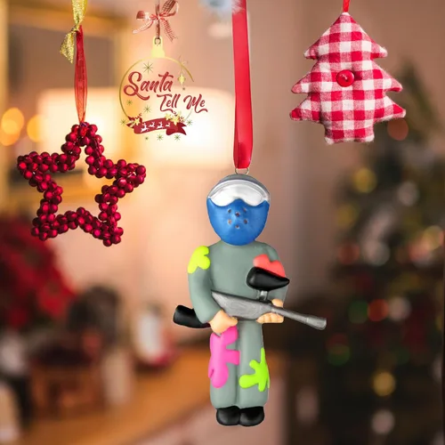Miniatura 5 de Paintball - Adorno de Navidad 2025, regalo personalizado de paintball para adolescentes, adultos o niños, adorno navideño divertido personalizado
