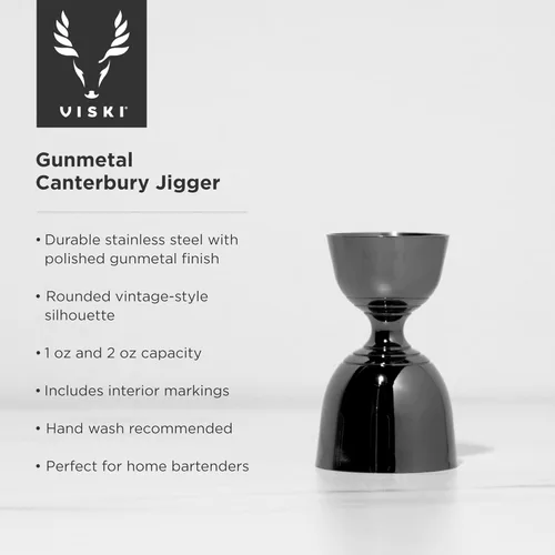 Miniatura 2 de Viski Canterbury - Juego de 1 herramienta de medición doble para cócteles, herramientas de bar y accesorios, herramienta de barman de acero Negro