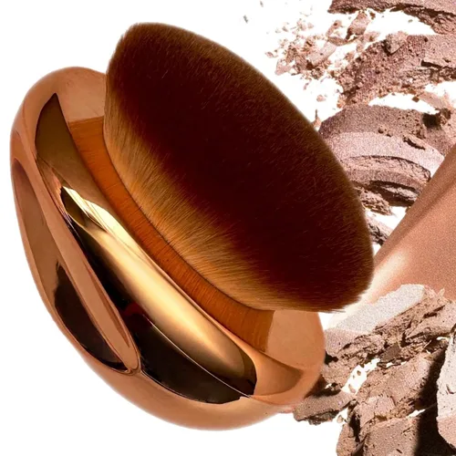 Miniatura 6 de Brocha de base Maquillaje de palma suave Kabuki Cúpula en forma de cara Cuerpo Shimmer Oil SPF Blush Bronzer Highlighter Mezcla Auto-bronceador