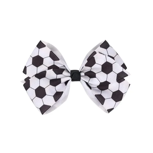 Miniatura 2 de Pinzas para el pelo de fútbol, cinta de fútbol, accesorios para el cabello para niñas, pinzas para el cabello de fútbol, 2 unidades, color negro