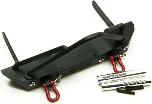 Miniatura 6 de Barra de parachoques delantero de acero negro con grilletes de cabrestante para 1:10 RC Crawler Car AXIAL SCX10