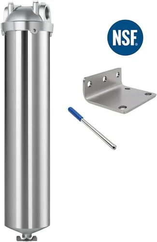 Miniatura 2 de NSF/ANSI 42 carcasa de filtro de agua para toda la casa de acero inoxidable, sistema de filtro de agua de sedimentos de 20 x 2.5 pulgadas para agua