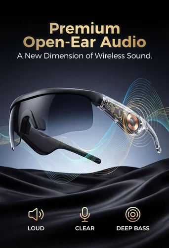 Miniatura 2 de Gafas Bluetooth con altavoces de oído abierto, lentes de sol de audio estéreo de alta fidelidad para hombres, polarizados, UV400, impermeables