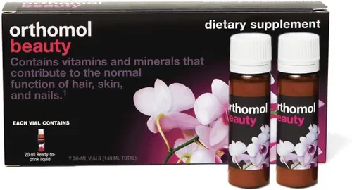 Orthomol Suplemento de belleza para cabello, piel y uñas con hidrolizado de colágeno y biotina, ácido hialurónico, vitamina E y coenzima Q10,