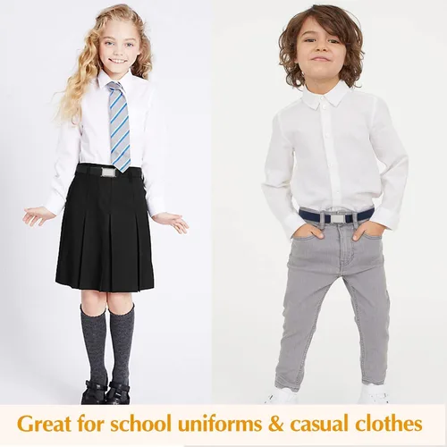 Miniatura 11 de JASGOOD Cinturón magnético ajustable para niños y niñas, cinturón elástico con hebilla magnética fácil para niñas de regreso a la escuela