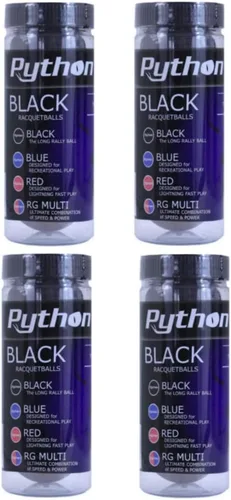 Python 3 Ball Can Black Racquetballs (¡Bola larga de rally!)