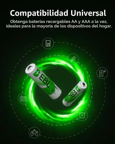 Miniatura 3 de EBL - Combo de 16 pilas AA y AAA con 8 pilas recargables AA de 2300 mAh y 8 pilas recargables AAA de 800 mAh