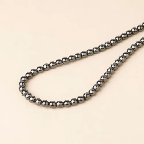 Miniatura 3 de Cuentas redondas sueltas de hematita negra natural de 0.236 pulgadas, poder curativo para hacer joyas, pulseras y collares