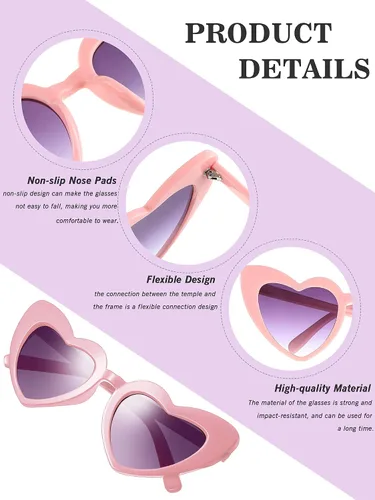 Miniatura 2 de 10 pares de gafas de sol para dama de honor, con forma de corazón, para mujer, fiesta, boda, propuesta