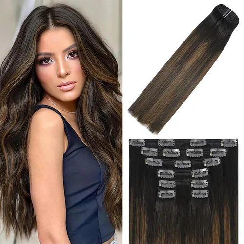 Miniatura 58 de WindTouch - Extensiones de cabello humano Remy con pinzas, color rubio decolorado combinado con balayage, para cabello rubio, 2.47 onzas, N.°