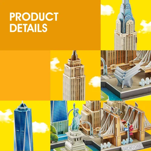 Miniatura 5 de Rompecabezas 3D para niños de 8 a 10 años, manualidades para niños de 8 a 12 años, horizonte de la ciudad de Nueva York, manualidades