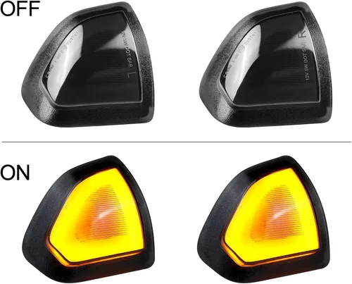 Miniatura 2 de Luces LED Ámbar de Señal de Giro para Espejo Lateral para Dodge Ram 1500 2500 3500 4500 5500 Lente de Cubierta Ahumada Lámpara de Señal de Giro