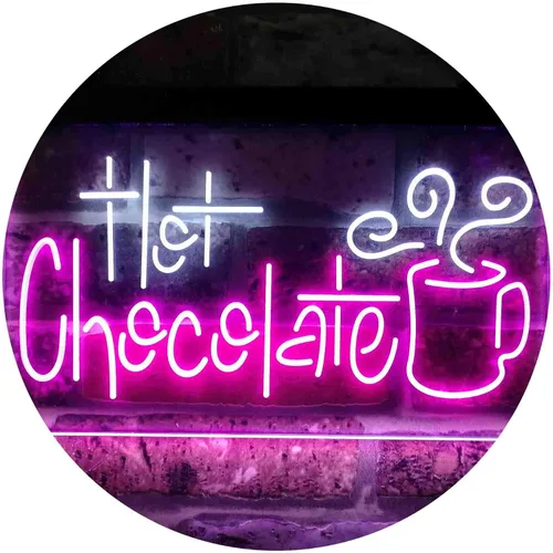 Miniatura 9 de ADVPRO Señal de neón LED de doble color para bebida de chocolate caliente, azul y rojo, 12 x 8 pulgadas st6s32-i3831-br