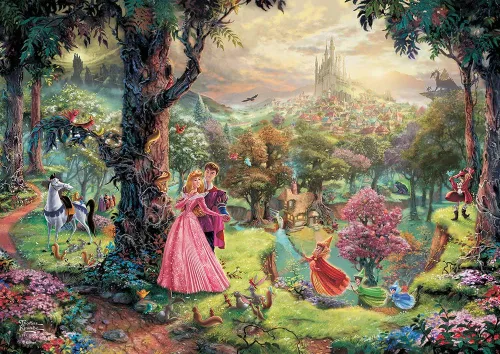 MIGHTYPRINT Disney – La Bella Durmiente – Princesa Aurora y el Príncipe Felipe – Arte de pared duradero de 24 x 17 pulgadas – No hecho de papel –